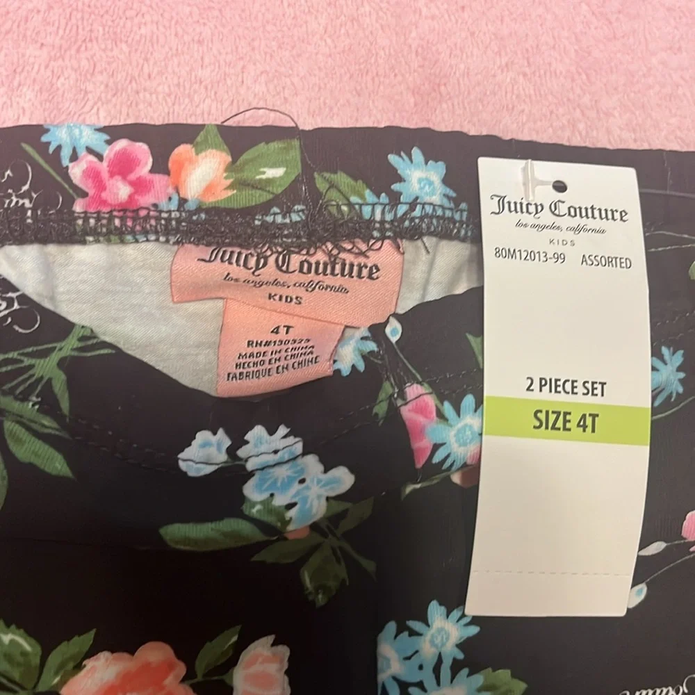 Juicy Couture White Top and Floral Leggings Set